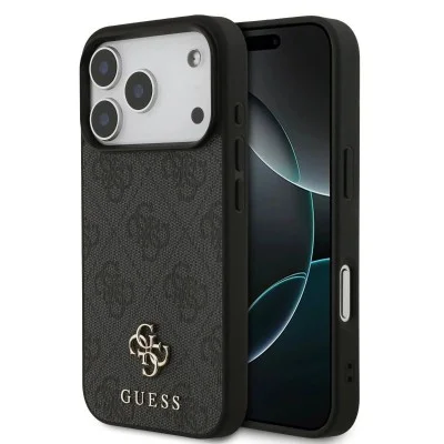 Guess Iphone 17 Pro Max Magsafe Leather Case With Small 4G Embossing And Classic Metal Logo